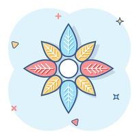 Cartoon flower icon in comic style. Petal illustration pictogram. Floral sign splash business concept. vector