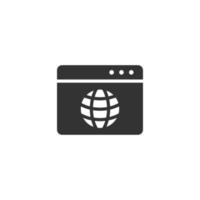 icono de dominio del sitio web en estilo plano. Ilustración de vector de dirección de internet global sobre fondo blanco aislado. concepto de negocio de servidor.