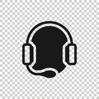 Helpdesk icon in flat style. Headphone vector illustration on white isolated background. Chat operator business concept.