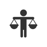 Ethic balance icon in flat style. Honesty vector illustration on isolated background. Decision business concept.