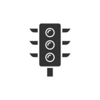 Semaphore icon in flat style. Traffic light vector illustration on white isolated background. Crossroads business concept.