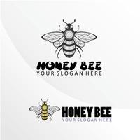 abeja de miel en forma única imagen icono gráfico diseño de logotipo concepto abstracto vector stock. se puede usar como un símbolo relacionado con animales o arte