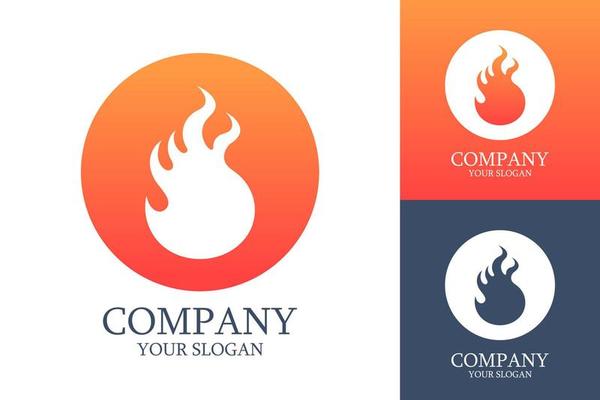 Burn Fire Flame Corporate Logo Icon Gradient Vector Illustration