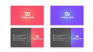 Red Blue Pattern Business Card Template Premium Corporate Identity Vector