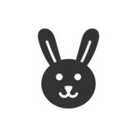 Rabbit icon in flat style. Bunny vector illustration on white isolated background. Happy easter business concept.