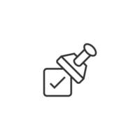 Approve stamp icon in flat style. Accept check mark vector illustration on white isolated background. Approval choice business concept.