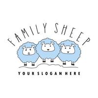 Family three sheeps with a funny face image graphic icon logo design abstract concept vector stock. Can be used as a symbol related to animal or cartoon