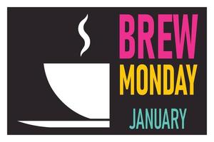 Brew Monday background. With flat Design. vector