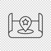 Map pin icon in flat style. gps navigation vector illustration on white isolated background. Locate position business concept.