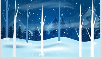 Winter forest background vector illustration