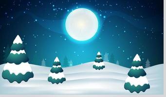 Winter forest background vector illustration