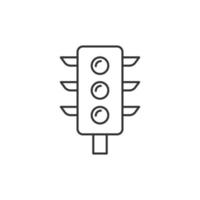 Semaphore icon in flat style. Traffic light vector illustration on white isolated background. Crossroads business concept.