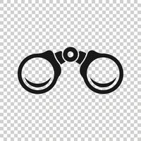 Binocular icon in flat style. Search vector illustration on white isolated background. Zoom business concept.