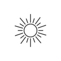 Sun icon in flat style. Sunlight sign vector illustration on white isolated background. Daylight business concept.