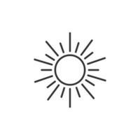 icono de sol en estilo plano. Ilustración de vector de signo de luz solar sobre fondo blanco aislado. concepto de negocio de luz diurna.