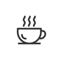 Coffee cup icon in flat style. Hot tea vector illustration on white isolated background. Drink mug business concept.