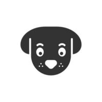 Dog head icon in flat style. Cute pet vector illustration on white isolated background. Animal business concept.