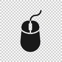 icono de ratón de computadora en estilo plano. ilustración de vector de cursor sobre fondo blanco aislado. concepto de negocio de puntero.