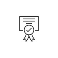 Approve certificate icon in flat style. Document check mark vector illustration on white isolated background. Approval choice business concept.