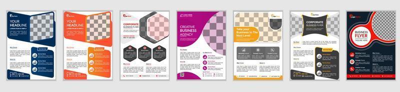 Corporate Business Flyer poster brochure template with blue, orange, and yellow color design layout or marketing, business proposal, promotion, publication, cover page. new digital marketing flyer set vector