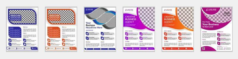 Corporate Business Flyer poster brochure template with blue, orange, and yellow color design layout or marketing, business proposal, promotion, publication, cover page. new digital marketing flyer set vector