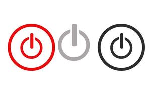 Power shutdown icons set. Mac Power Button vector. Electric Power Switch button. vector