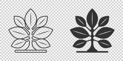 icono de hoja en estilo plano. ilustración de vector de planta sobre fondo blanco aislado. concepto de negocio de signo de flor.