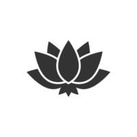 Lotus icon in flat style. Flower leaf vector illustration on white isolated background. Blossom plant business concept.