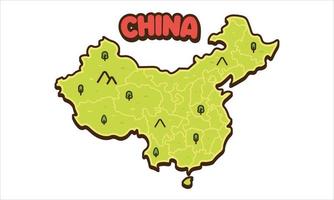 China map country vector icon cartoon illustration