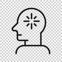 Mind awareness icon in flat style. Idea human vector illustration on white isolated background. Customer brain business concept.