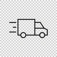 icono de camión en estilo plano. ilustración de vector de entrega automática sobre fondo blanco aislado. concepto de negocio de automóviles de camiones.