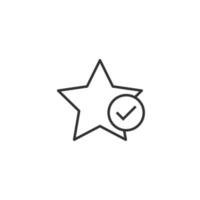 Check mark with star icon in flat style. Add to favorite vector illustration on white isolated background. Bookmark business concept.