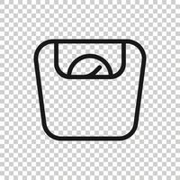 Scale icon in flat style. Balance vector illustration on white isolated background. Comparison business concept.