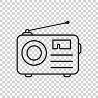 Radio icon in flat style. Fm broadcast vector illustration on white isolated background. Radiocast business concept.