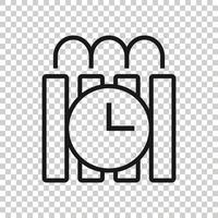 Bomb icon in flat style. Dynamite vector illustration on white isolated background. C4 tnt business concept.