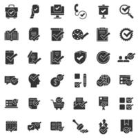 Approve icon set in flat style. Check mark vector illustration on white isolated background. Tick accepted business concept.