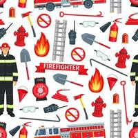 Firefighting pattern seamless vector background