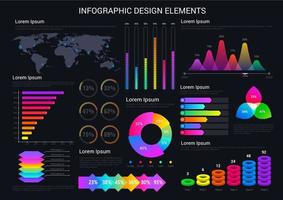 elementos de diseño infográfico, gráficos y tablas vector