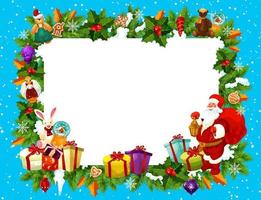 Holiday frame for Merry Christmas with Santa Claus vector