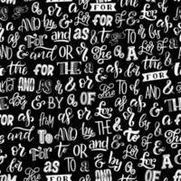 Ampersands and words lettering seamless pattern vector