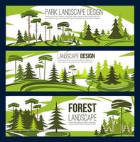 diseño de paisaje, parque y plaza vector