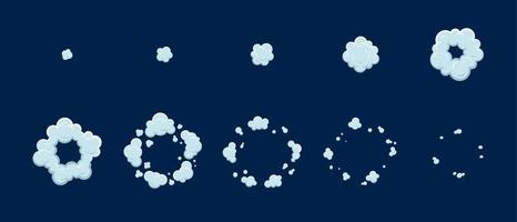 Cartoon smoke explosion game sprite asset effect vector