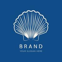 Seashell logo design template. Scallop shell vector