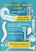 Vector medical poster for ortho and trauma clinic