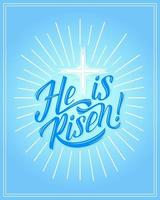 Vector Easter holiday He is Risen greeting card