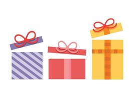 coloridas cajas de regalo abiertas con una ilustración de lazo vector