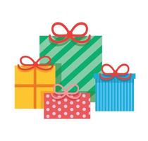 colorful gift boxes with a bow illustration vector