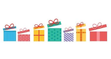 colorful open gift boxes with a bow illustration vector