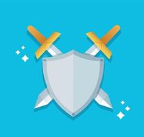 crossed swords and shield vector illustration