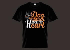 mi perro es mi diseño de camiseta de tipografía de corazón vector